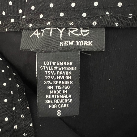 Black Pants with White Polka Dots Size 8 - Picture 4 of 4